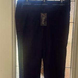 NWT Black Designer Straight Leg/ Skinny Figure Flattering Slacks w 4 Pockets XL